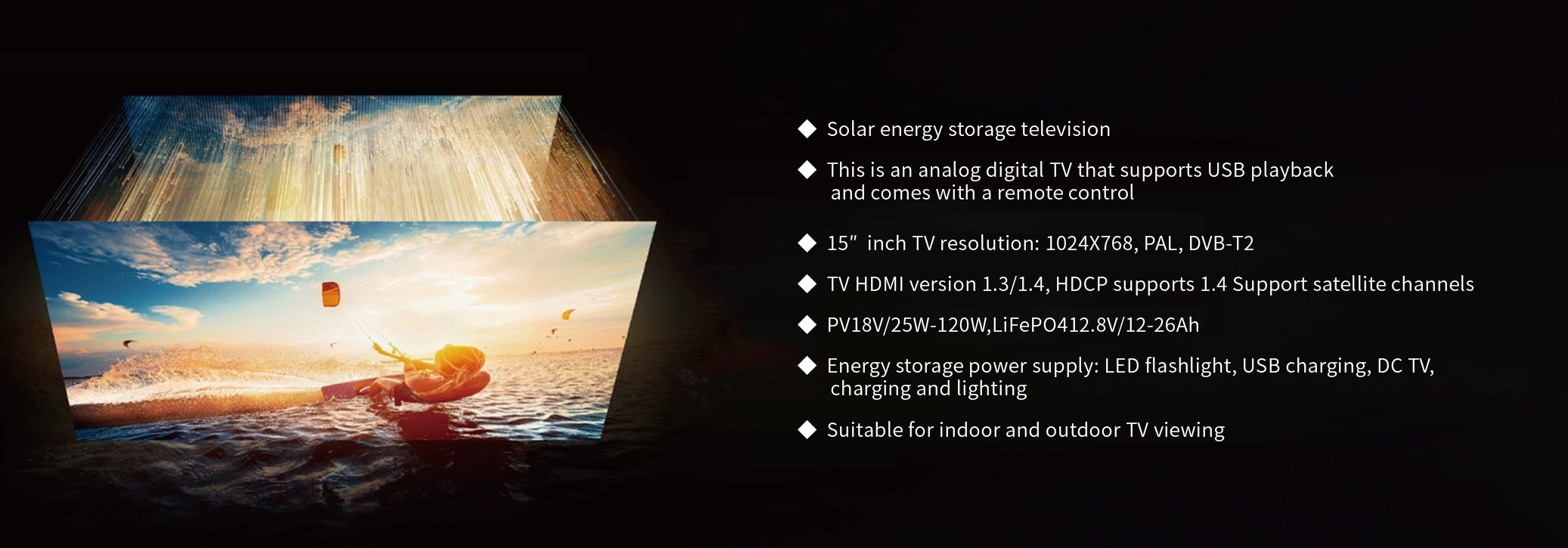 Detaljer om Solar Power 15-tums LCD-TV 2